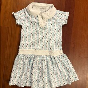Adorable Kids Dress with Blue and White Pattern